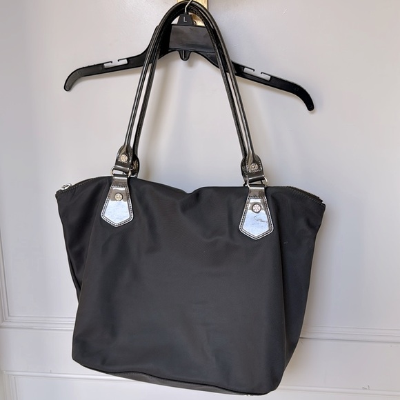 MZ Wallace Tote Bag Medium Dark Gray Nylon with With Pouch Silver Hardware - Picture 10 of 16